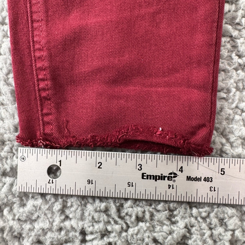TRACTR MONA Burgundy Port Royal High Rise Stretch Cut Off Crop Jeans Sz 4/27 NWT - Picture 8 of 11